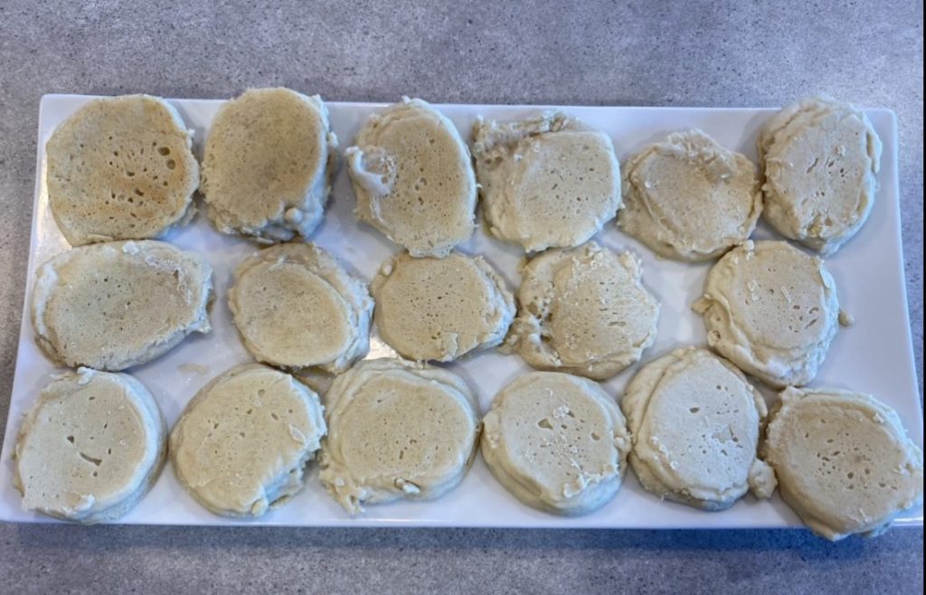 pancakes I made for him so he had some frozen ones just like his brothers 