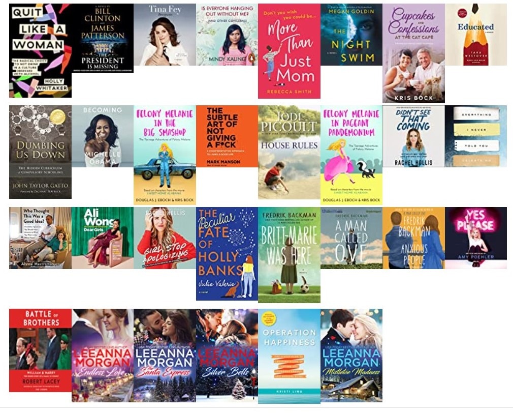 several books that I read over the past year or listened to via audiobook