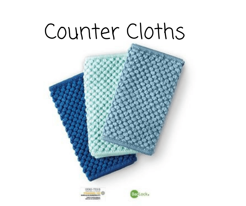 counter cloths in blues