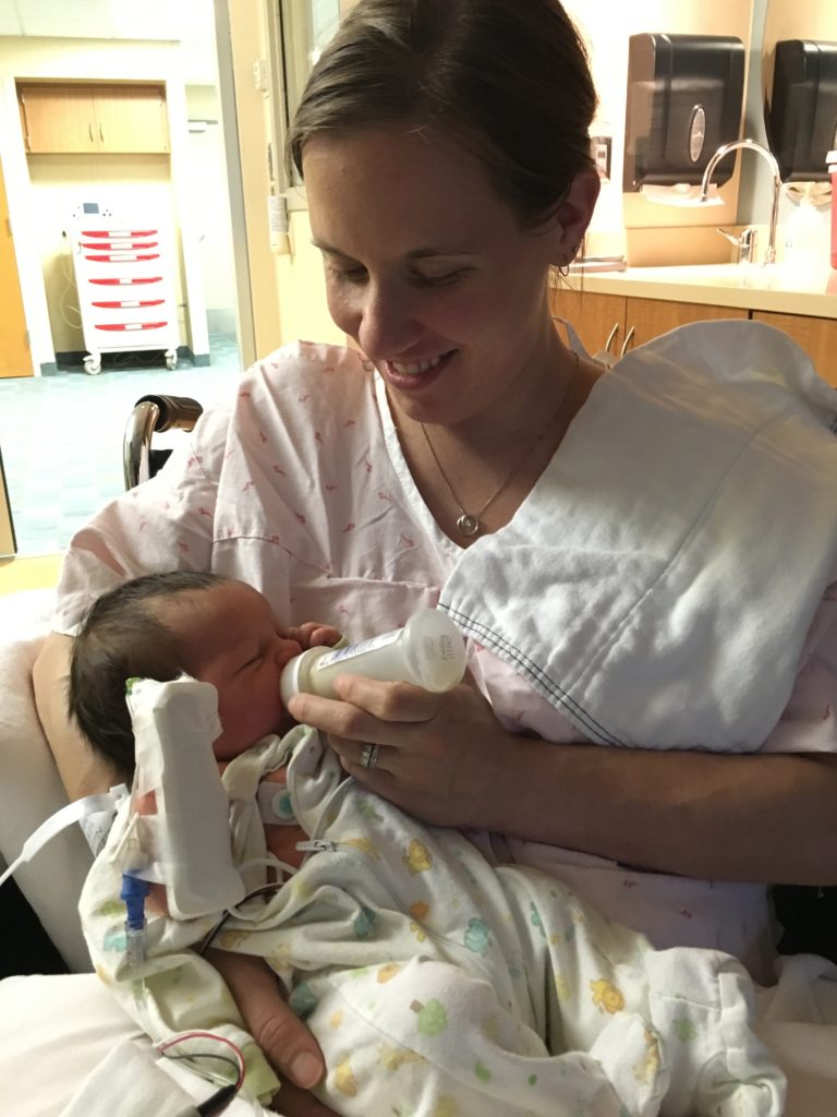 me feeding baby formula while he was in the NICU