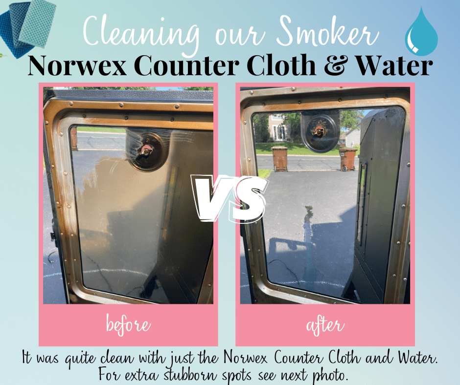 Cleaning a smoker with a Norwex Counter Cloth and water got almost everything!