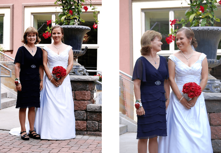 My mom and me at my wedding 5 years prior to her diagnosis of Early Onset Alzheimer's Disease.