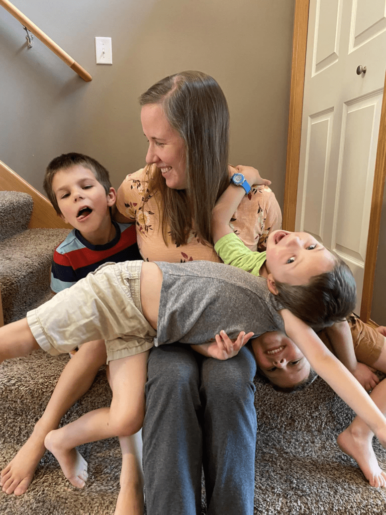 My kids being goofy as I was trying to take a nice mother's day pic with them  - well at least they're happy at that moment...