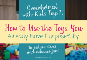 Using Existing Toys Purposefully to enhance fun and decrease stress.