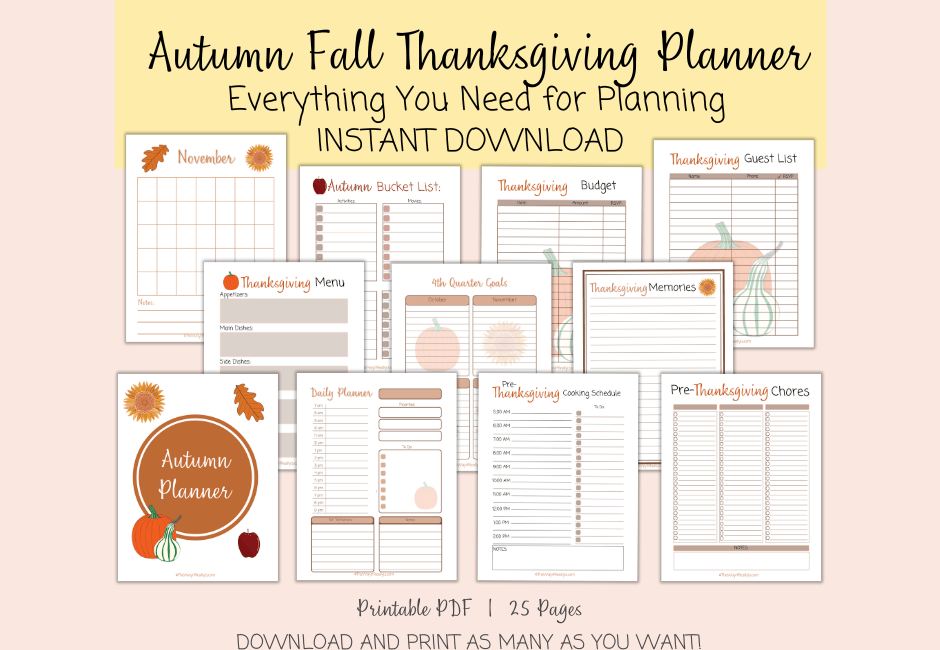 Autumn Fall Thanksgiving Planner