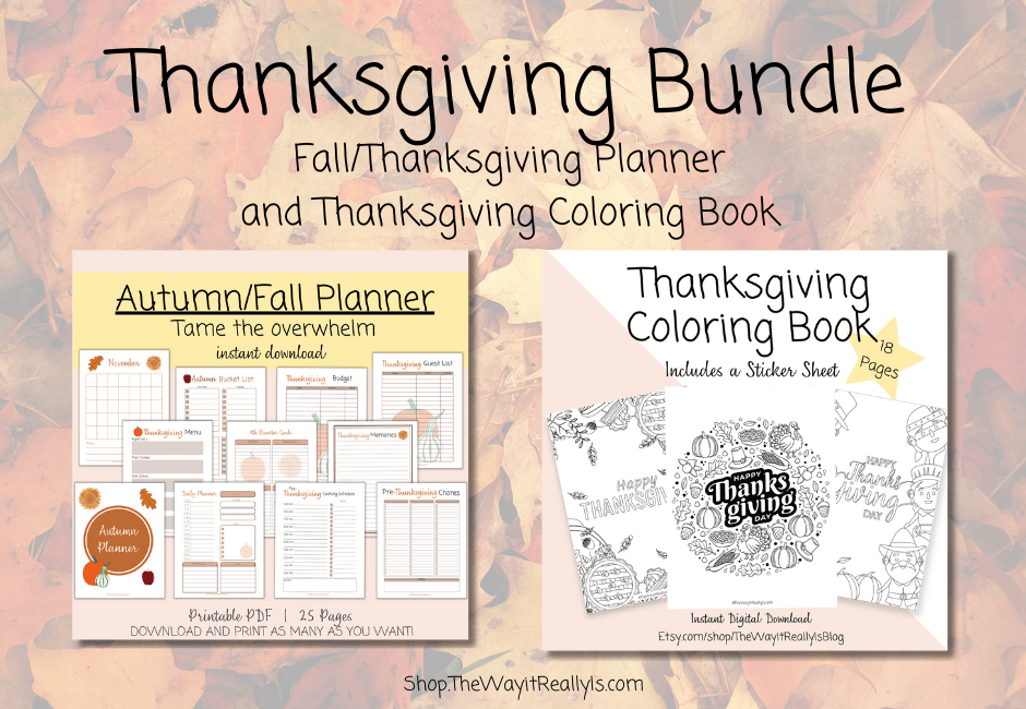 Thanksgiving bundle with the planner and coloring book