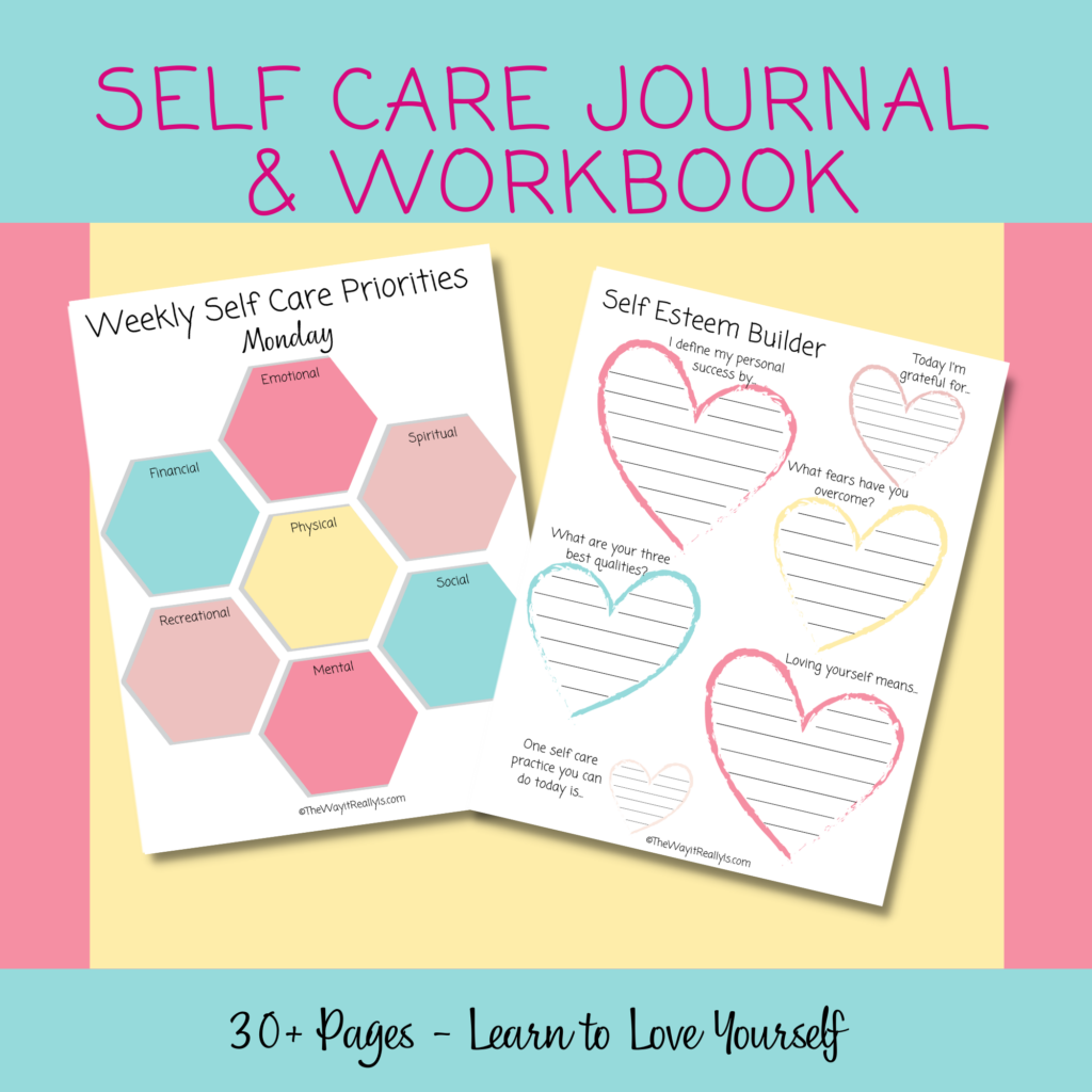 Self Care Journal and Workbook Hobbies for Moms