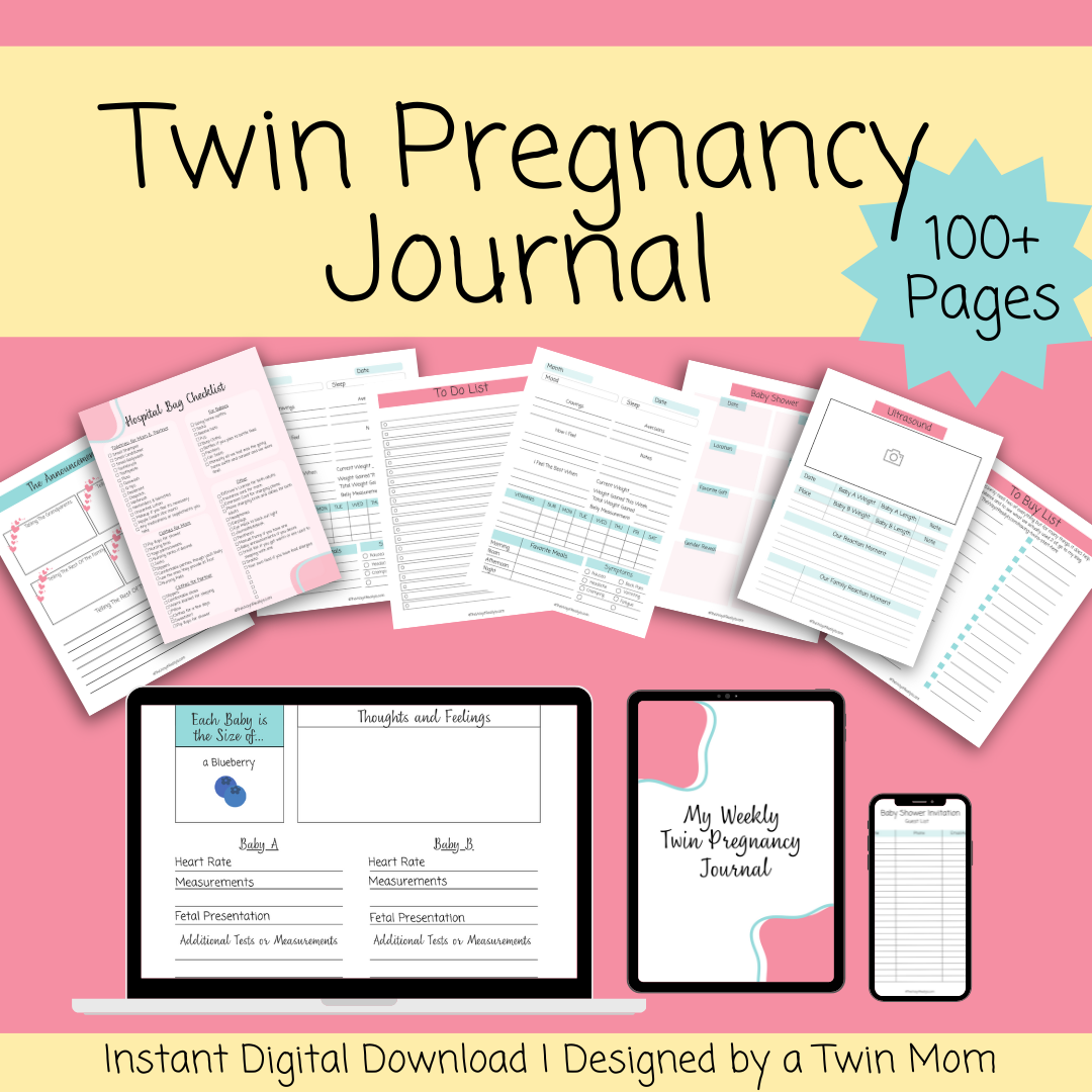 Twin Pregnancy Journal - Pink
