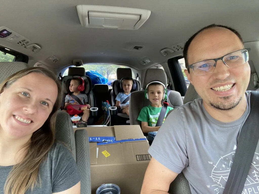 The start of a road trip to the cabin!