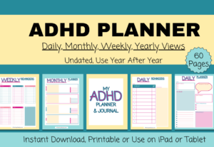 Printable ADHD Planner Digital ADHD Planner