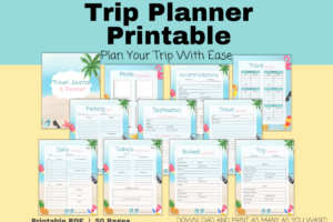 Trip Planner Printable for Immediate Download