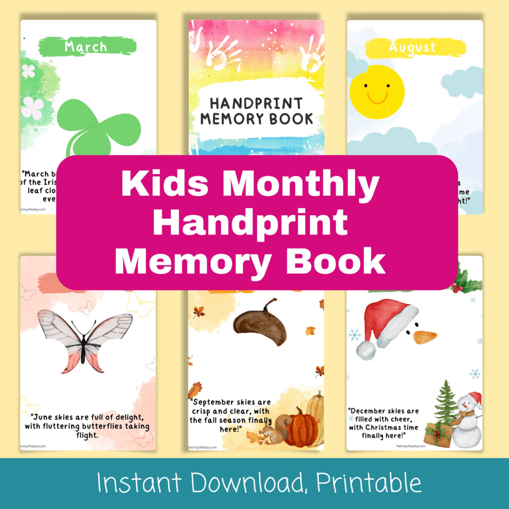 Kids Monthly Handprint Memory Book