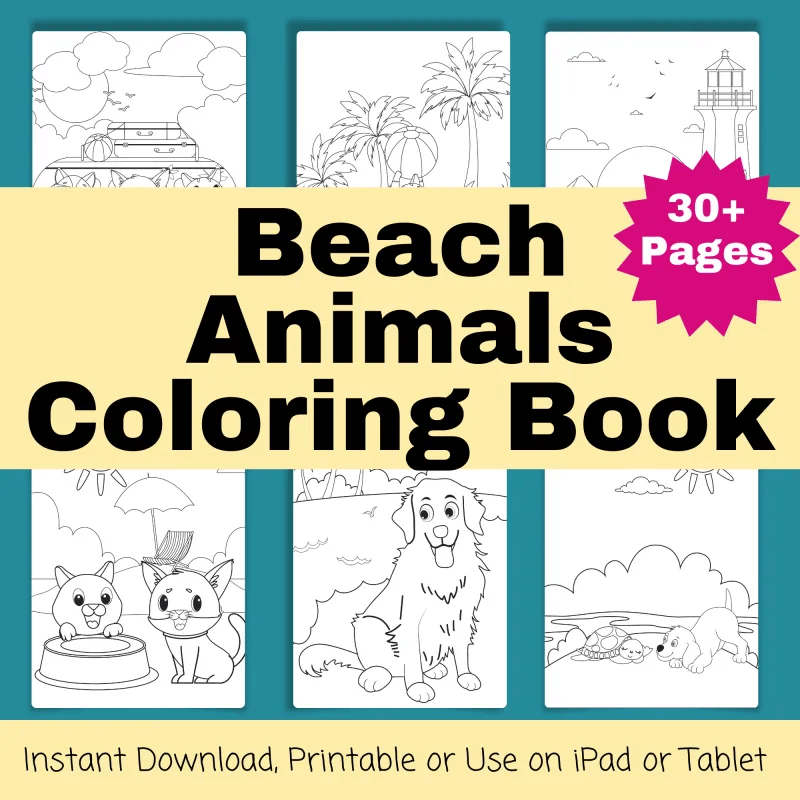 Beach Animals Coloring Book