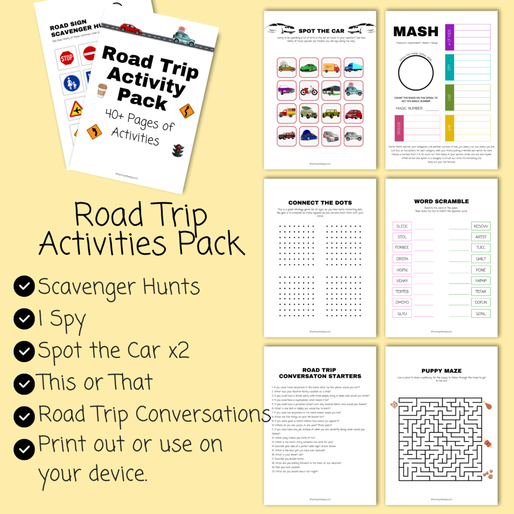 Road Trip Activity Pack