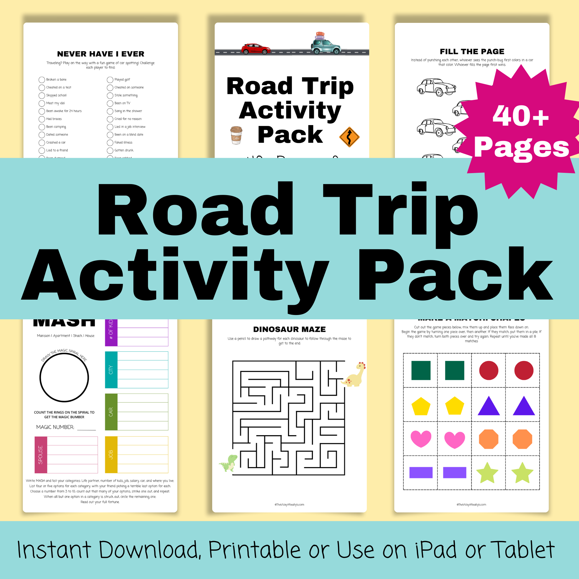 Road Trip Activity Pack