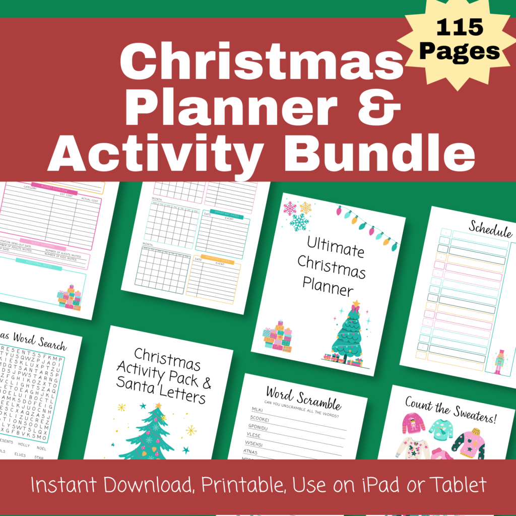 Printable Christmas Planner and Activity Bundle for Kids