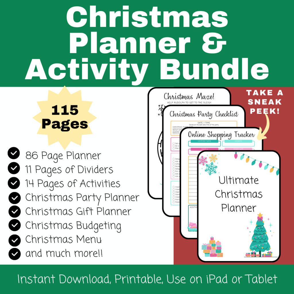 Christmas Planner and Activity Bundle 115 pages of planning and activities!