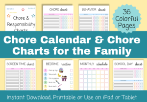 Chore Calendar and Chore Charts for the Family