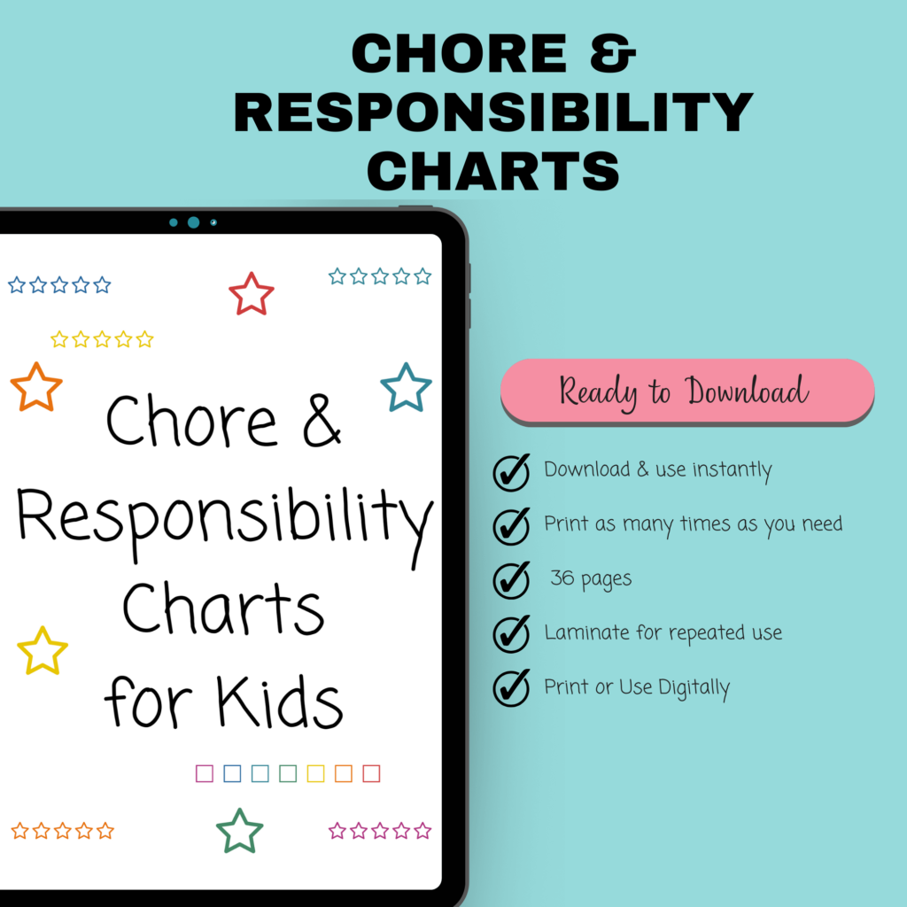 Chore and responsibility Charts ready for instant download