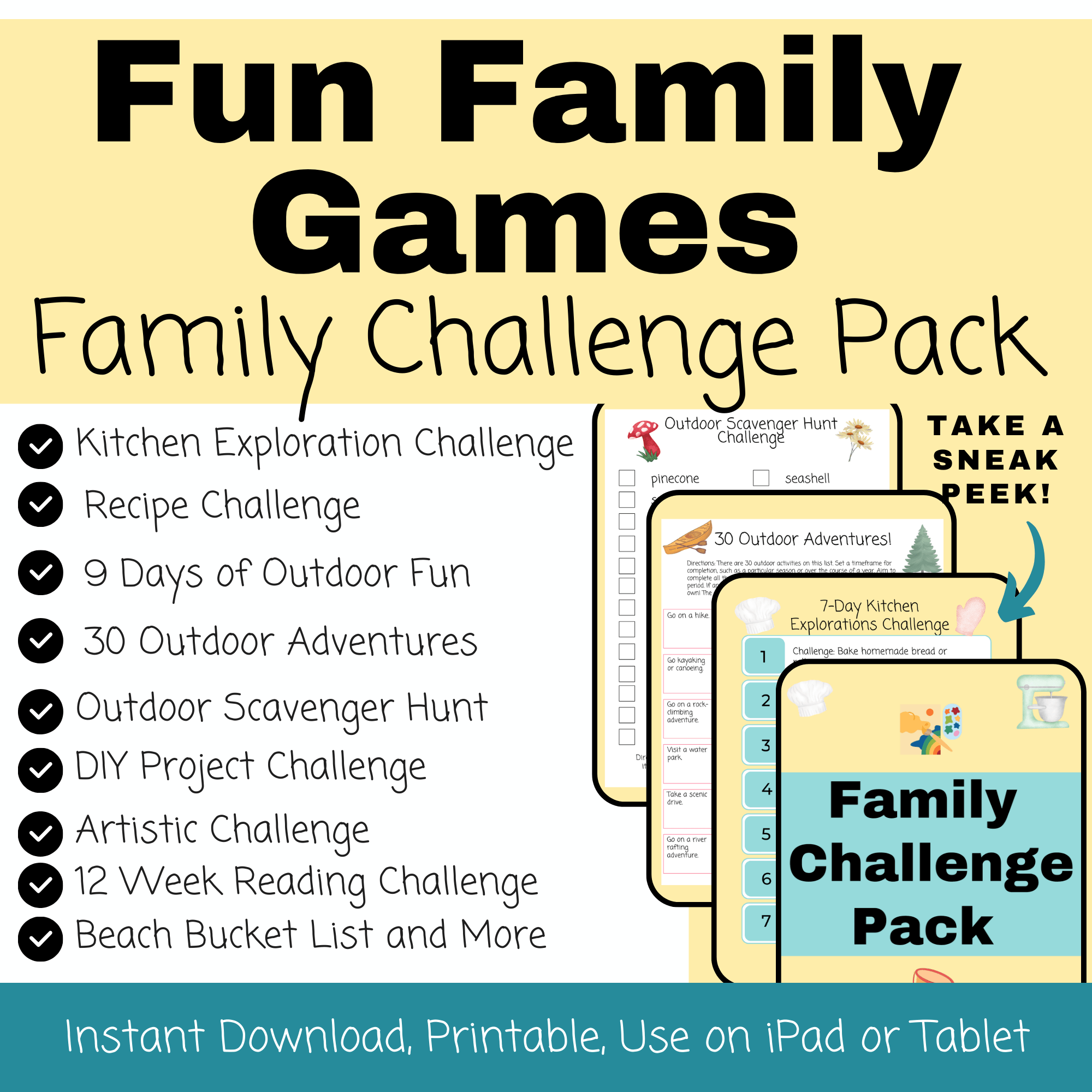 Fun Family Games: Family Challenge Pack Printable