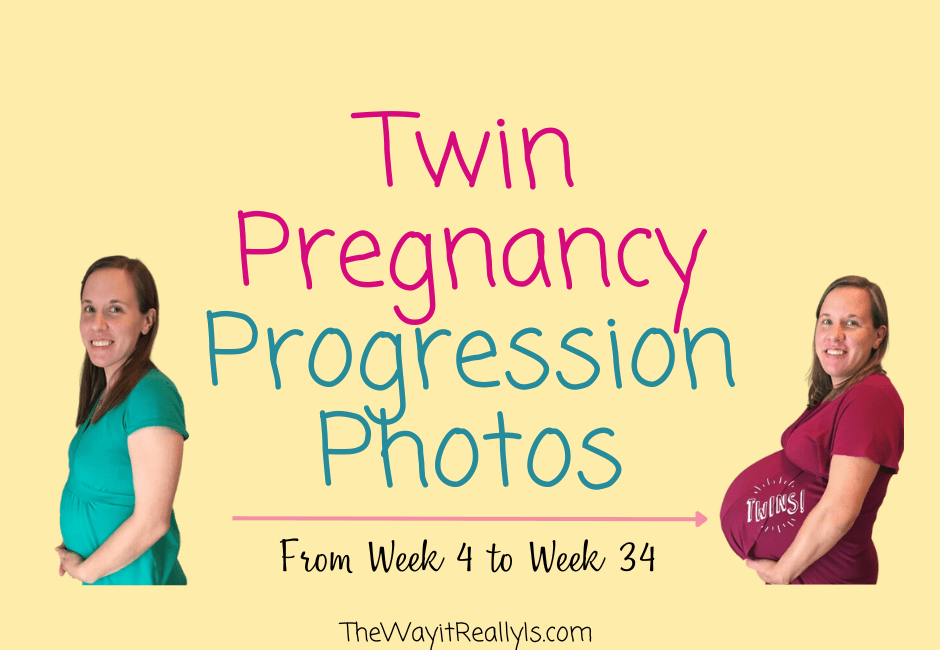 Twin Pregnancy Progression Photos from 4 Weeks to 34 Weeks - The Way It