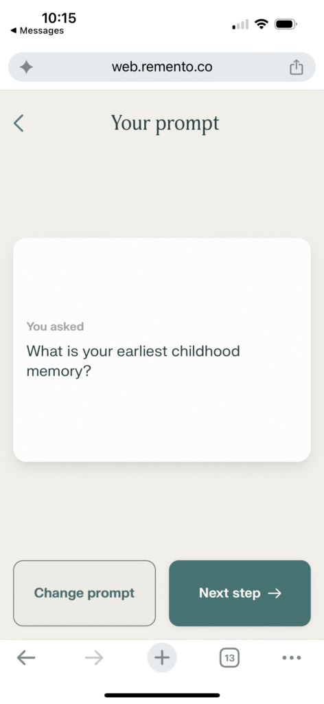 The prompt that I'll be answering today.