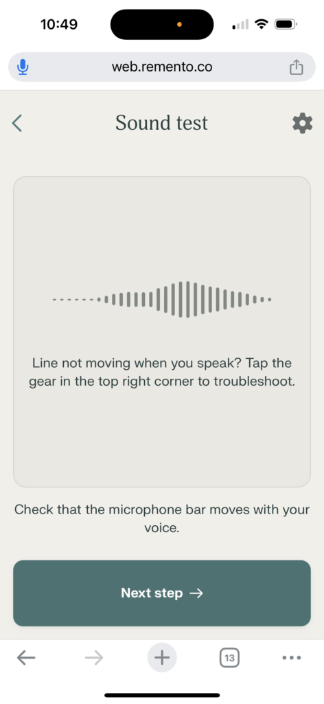 Here I was able to test my microphone to ensure it was working.
