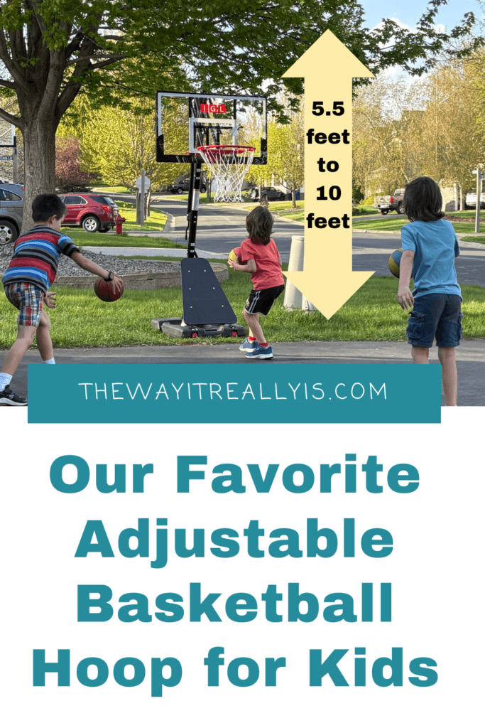 Our favorite adjustable basketball hoop for kids