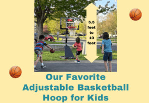 Our favorite adjustable basketball hoop for kids