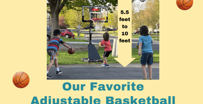Our favorite adjustable basketball hoop for kids